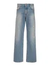 Balmain Distressed And Ripped Blue Jeans In Blue