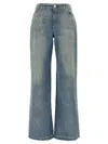 Balmain Wide-leg Quilted Trousers Pockets Loops In Blue