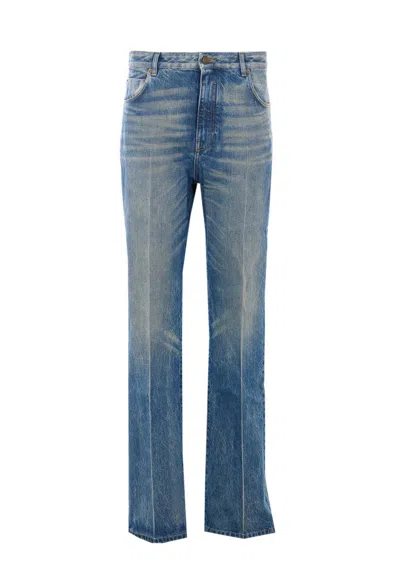 Balmain Belt Loop Jeans In Blue