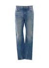 Balmain Belt Loop Jeans In Blue