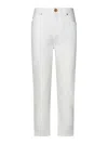 Balmain White Cotton Blend Jeans In White