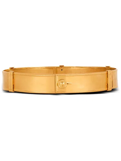 Balmain Jeans-effect Belt In Gold