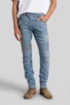 Balmain Slim-fit Biker Ribbed Jeans In Blue