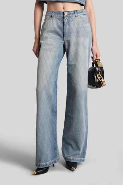 Balmain Diamond Denim Straight-fit Jeans In Animal Print