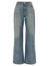 Balmain Wide-leg Quilted Trousers Pockets Loops In Blue