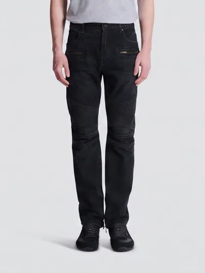 Balmain Biker Jeans Black Denim