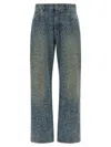 Balmain Monogram Denim Trousers All Over Pattern In Blue