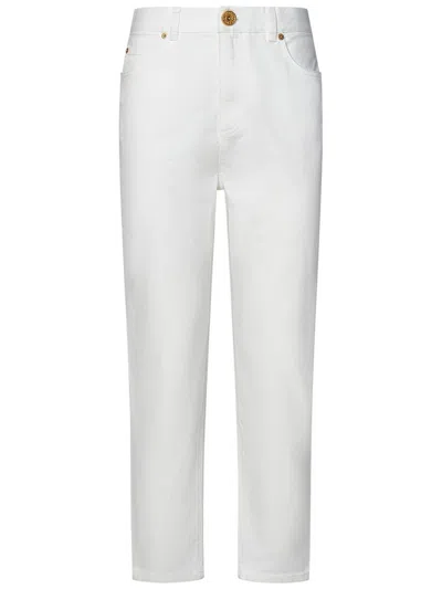 Balmain White Cotton Blend Jeans