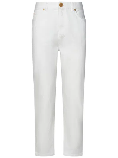 Balmain White Cotton Blend Jeans
