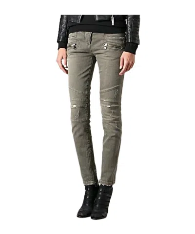 Balmain Jeans With Belt Loops In Green