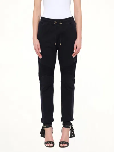 Balmain Jersey Biker Pants In Black