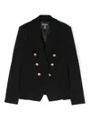 Balmain Black Viscose Blazer In Black