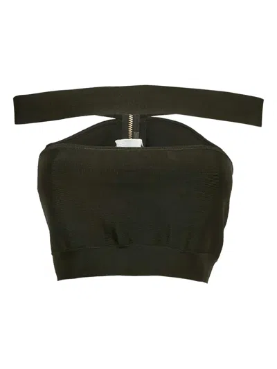 Pre-owned Balmain Jersey Crop Top In Black