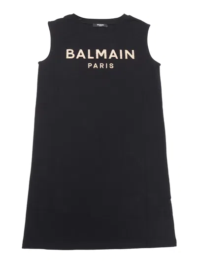 Balmain Kids' Jersey Dress In Black