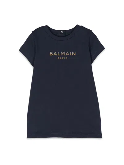 Balmain Kids' Jersey Dress In Blue