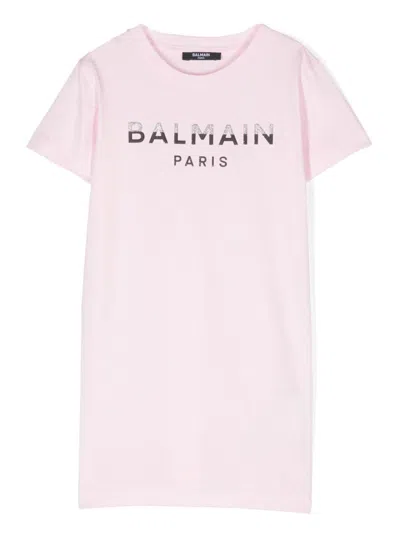 Balmain Kids' Jersey Dress In Purple