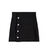 Balmain Black Short Skirt With Buttons In Black