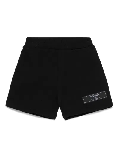 Balmain Babies' Jersey-texture Shorts In Black