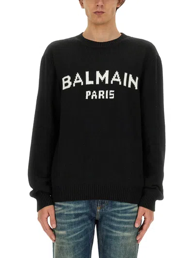 BALMAIN JERSEY WITH LOGO