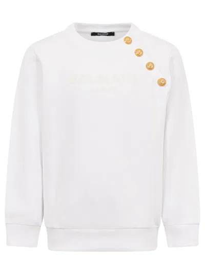 Balmain Jersey With Logo In White