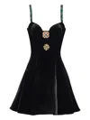 Balmain Jewel-embellished Velvet Dress In Black