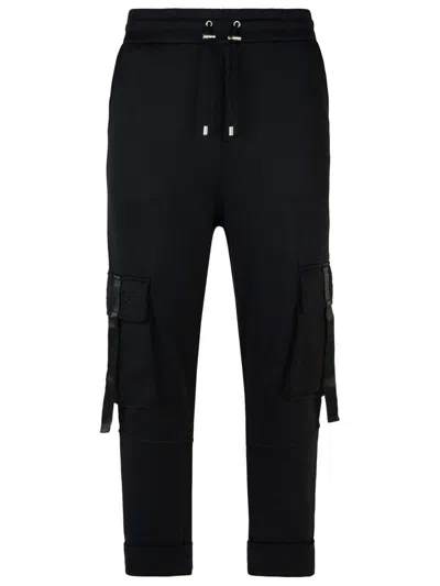 BALMAIN BALMAIN 'JOGGER' BLACK COTTON BLEND PANTS