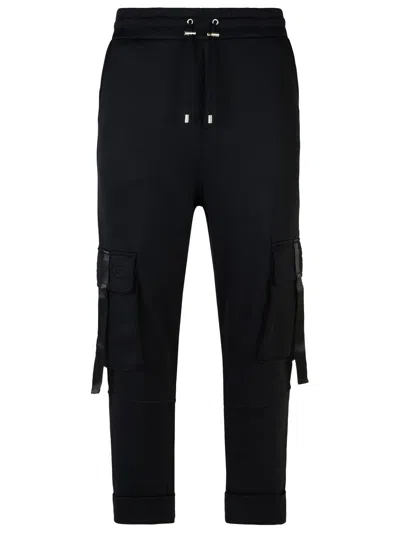 BALMAIN BALMAIN 'JOGGER' BLACK COTTON BLEND PANTS MEN