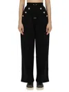 Balmain Regular Fit Jogging Trousers With Gold Detailing In Black