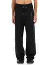Balmain Wide-leg Cotton Track Pants In Black
