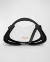 Balmain Logo Shoulder Bag In Blanc/noir