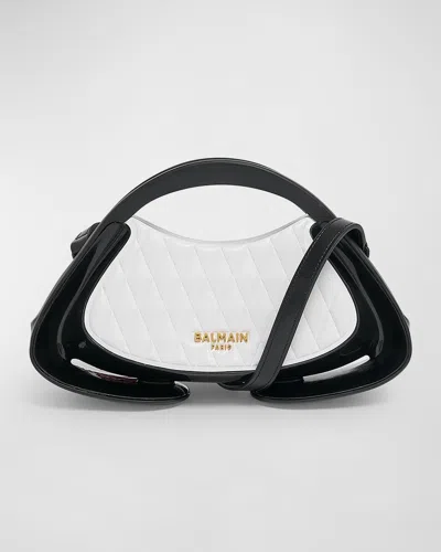 BALMAIN JOLIE MADAM SMALL TOP-HANDLE BAG IN QUILTED POLYURETHANE