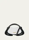 Balmain Logo Shoulder Bag In Blanc/noir