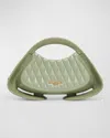 Balmain Jolie Madam Small Top-handle Bag In Quilted Polyurethane In Green
