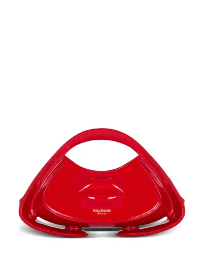 Balmain Jolie Madame Lips Tote Bag In Rot