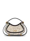 Balmain Jolie Madam Medium Top-handle Bag In Canvas And Box Leather In 中性色