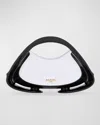 Balmain Logo Shoulder Bag In White/black