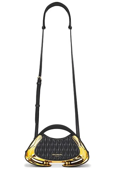 Balmain Jolie Madame Small Paded Faux Leather Purse In Black