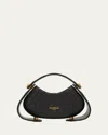 Balmain Jolie Madame Small Top-handle Bag In Grid Padded Leather In Noir