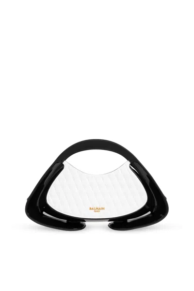 Balmain Jolie Madame Two-toned Medium Tote Bag In White