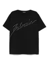 Balmain Men Black T-shirt With Logo Lettering On The Front In Cotton Man In Black