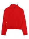 Balmain Wool-blend Sweater In Red