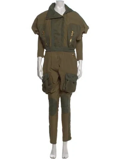 Pre-owned Balmain Jumpsuit In Green