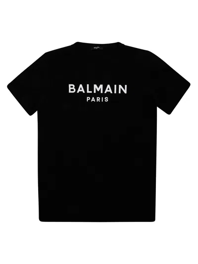 Balmain Junior Kids' Classic Logo Short Sleeve Mini T-shirt In Nero