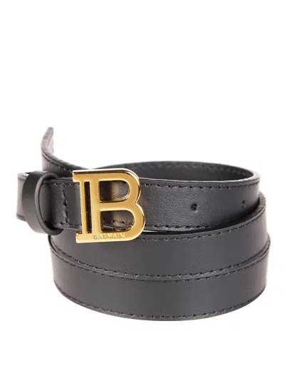 Balmain Junior Logo Belt For Kids - Ss26 Collection In Gray