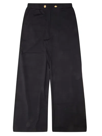 Balmain Junior Mini Trousers T-shirt With Gold Buttons In Nero