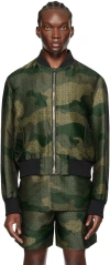 Balmain Khaki Camouflage Bomber Jacket In Udf Multi-kaki