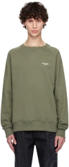 BALMAIN KHAKI FLOCKED LOGO SWEATSHIRT