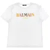 Balmain Kids Contrast Logo Short-sleeve T-shirt In White