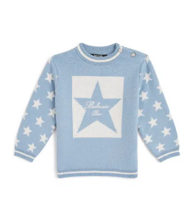 Balmain Cotton-cashmere Star Jumper (6-36 Months) In Multi