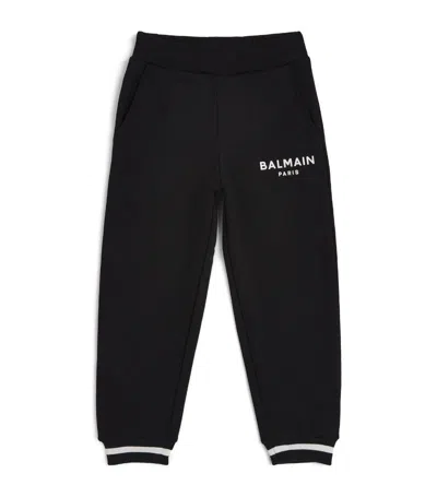 Balmain Kids' Cotton Cuffed Sweatpants (4-14 Years) In Schwarz